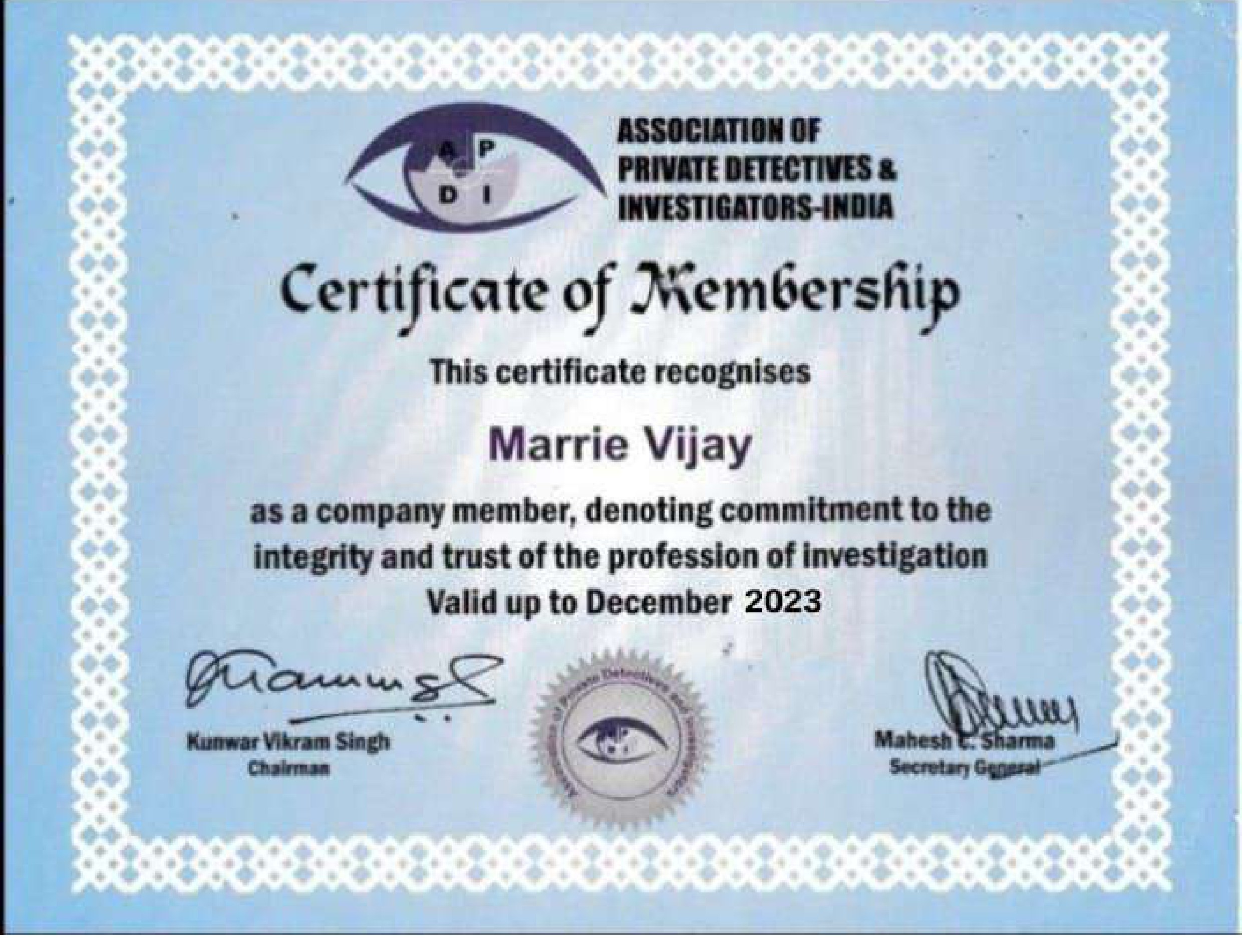 Certificate of Excellence