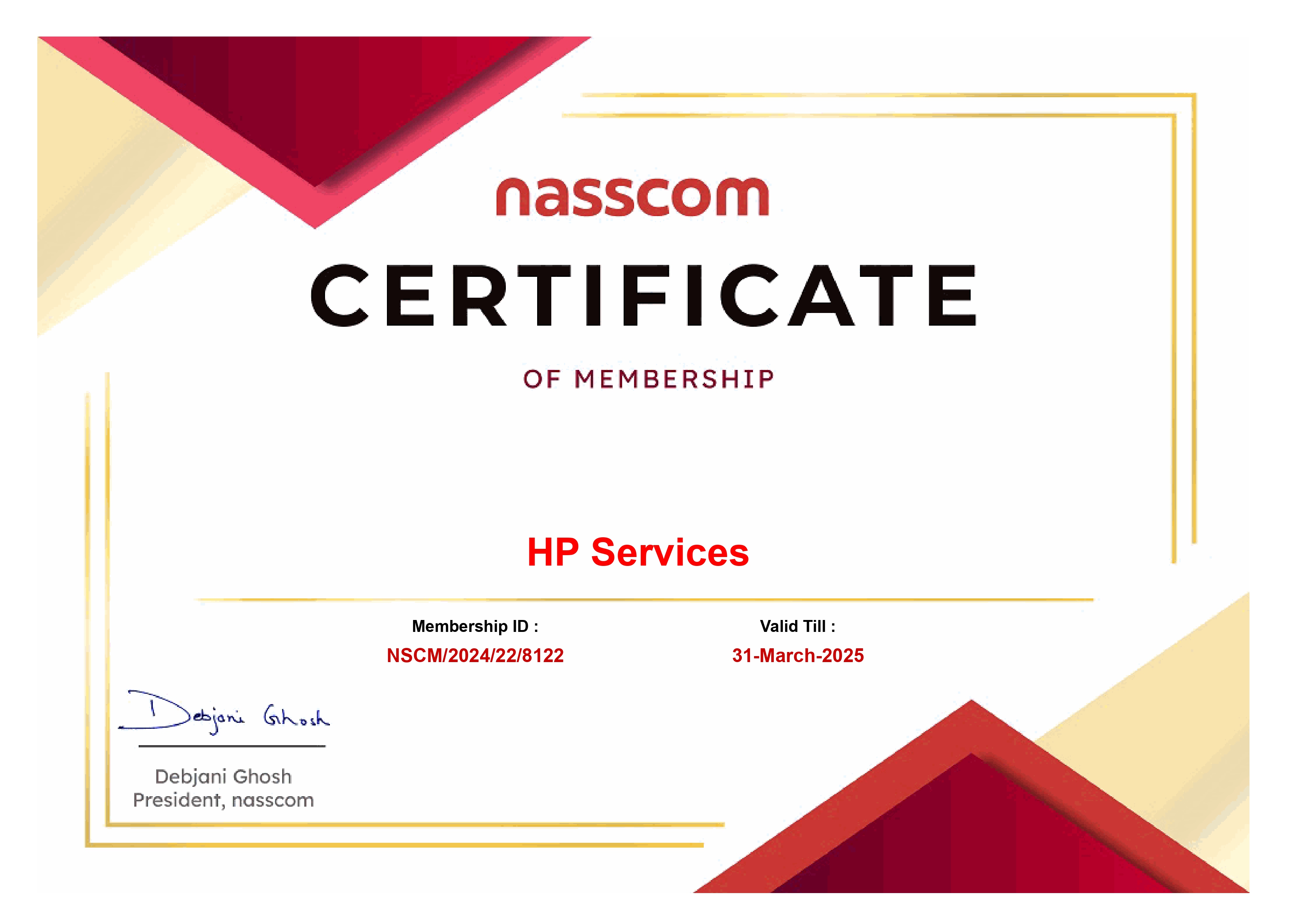 Quality Assurance Certificate